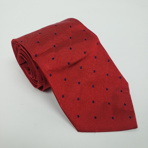 Brooks Brothers Red Grid Polkadot Tie - Picture 1 of 7